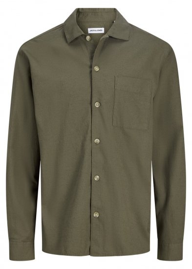 Jack & Jones Tristan Overshirt khaki - Kauluspaidat - Miesten isot kauluspaidat 2XL – 8XL