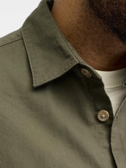 Jack & Jones Tristan Overshirt khaki - Kauluspaidat - Miesten isot kauluspaidat 2XL – 8XL