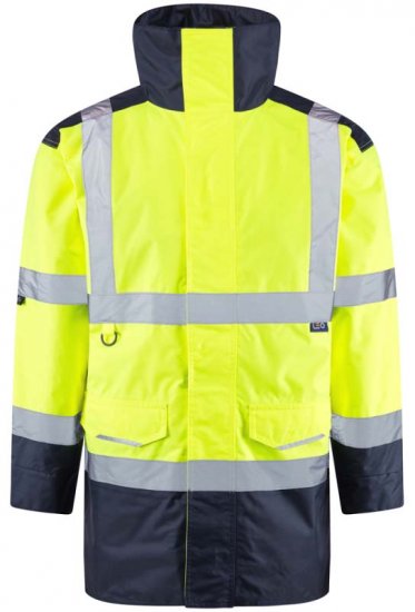 Leo Tawstock Warm Quilted Anorak Hi-Vis Yellow/Navy - Työvaatteet - Miesten Työvaatteet Isot Koot - 2XL-10XL