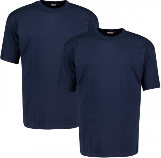 Adamo Marlon Comfort fit 2-pack T-shirt Navy - T-paidat - Isot T-paidat 2XL – 14XL