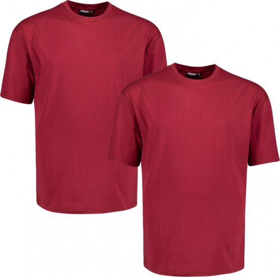 Adamo Marlon Comfort fit 2-pack T-shirt Blackberry - T-paidat - Isot T-paidat 2XL – 14XL