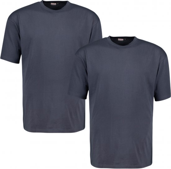Adamo Marlon Comfort fit 2-pack T-shirt Charcoal - T-paidat - Isot T-paidat 2XL – 14XL