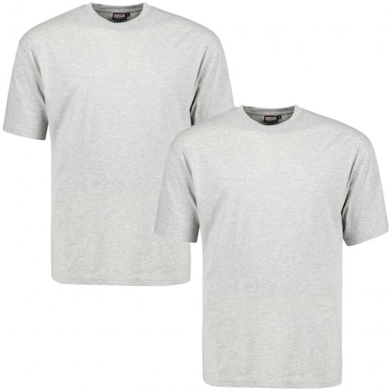 Adamo Marlon Comfort fit 2-pack T-shirt Grey - T-paidat - Isot T-paidat 2XL – 14XL