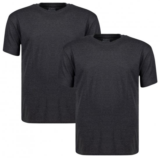 Adamo 129420 T-paita 2 kpl Tummanharmaa meleerattu - T-paidat - Isot T-paidat 2XL – 14XL