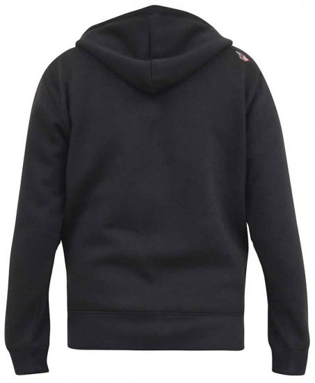 D555 KNEBWORTH Full Zip Hoody With Chest Print Black - Hupparit ja collegepaidat - Miesten hupparit ja collegepaidat isot koot