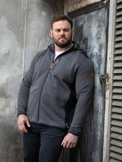 D555 Conrad Detachable Hood Bonded Fleece Zip Through Hoody Tummansininen - Hupparit ja collegepaidat - Miesten hupparit ja collegepaidat isot koot