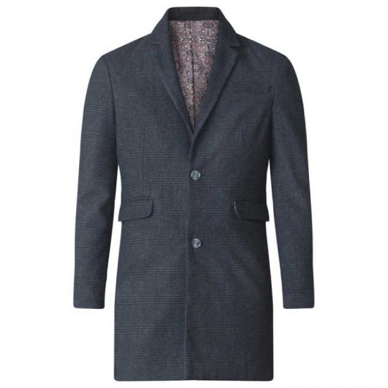D555 Terry Checked Overcoat Charcoal - Takit - Miesten Takit, isot koot – 2XL – 12XL