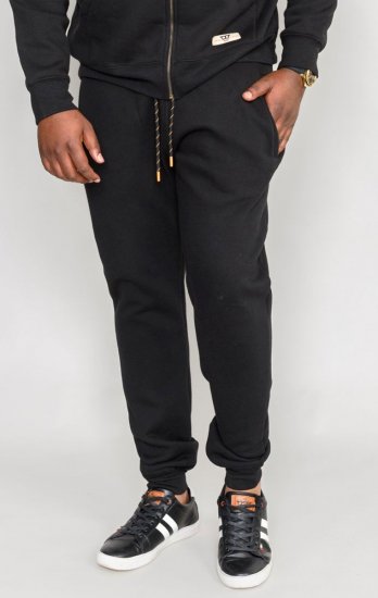 D555 Buckingham Cuffed Jogger With Side Pockets Black Tall Sizes - MIESTEN VAATTEET MT-6XLT - Pitkien miesten vaatteet