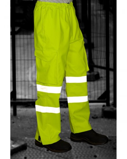 Leo Instow Breathable Executive Cargo Rain pants Hi-Vis Yellow - Työvaatteet - Miesten Työvaatteet Isot Koot - 2XL-10XL