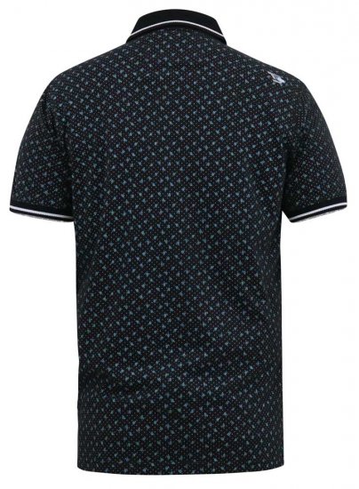 D555 WILSON AO Printed Polo Shirt Black - Pikeepaidat - Miesten isot pikeepaidat
