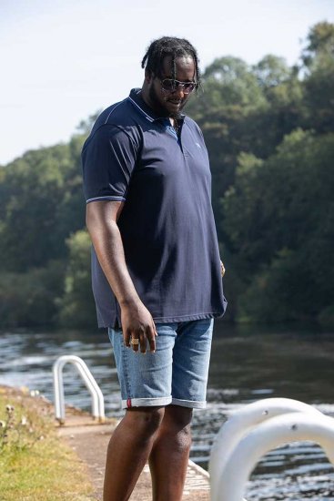 D555 SALFORD 1 Pique Polo Navy - Pikeepaidat - Miesten isot pikeepaidat