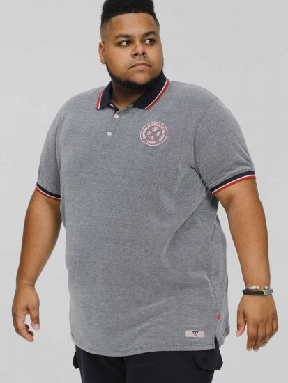 D555 KEMSTON Birds Eye Pique Polo Navy/White - Pikeepaidat - Miesten isot pikeepaidat