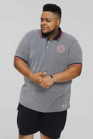 D555 KEMSTON Birds Eye Pique Polo Navy/White - Pikeepaidat - Miesten isot pikeepaidat
