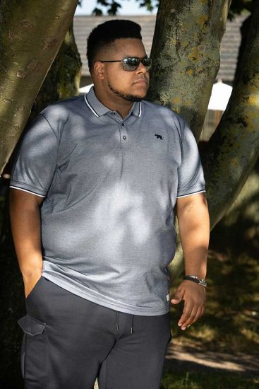 D555 GIBRALTAR Pique Polo Blue - Pikeepaidat - Miesten isot pikeepaidat