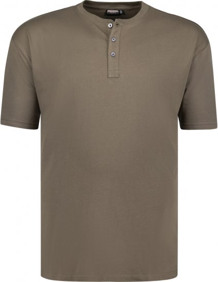 Adamo Silas Regular fit Serafino T-shirt Khaki - T-paidat - Isot T-paidat 2XL – 14XL