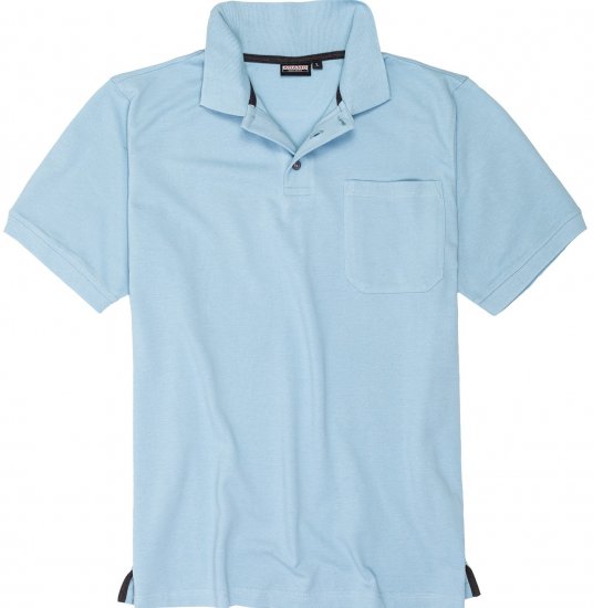 Adamo Klaas Regular fit Polo Shirt with Pocket Light Blue - Pikeepaidat - Miesten isot pikeepaidat