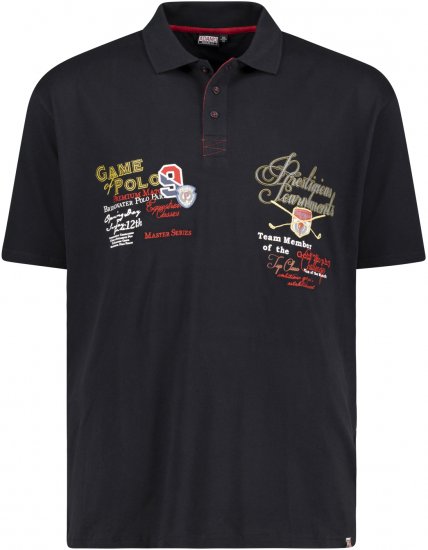 Adamo DURBAN Regular fit Polo Shirt Black - Pikeepaidat - Miesten isot pikeepaidat