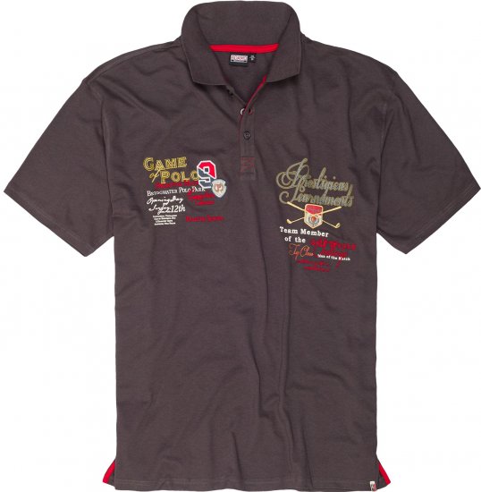 Adamo DURBAN Regular fit Polo Shirt Charocal - Pikeepaidat - Miesten isot pikeet 2XL – 8XL