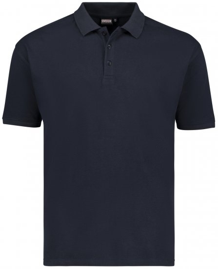 Adamo Stephan Waffelpique Poloshirt Navy - Pikeepaidat - Miesten isot pikeepaidat