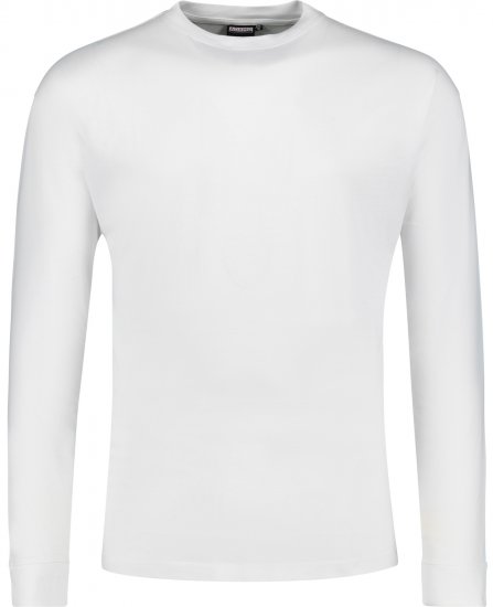 Adamo Floyd Comfort fit Long sleeve T-shirt White - T-paidat - Isot T-paidat 2XL – 14XL