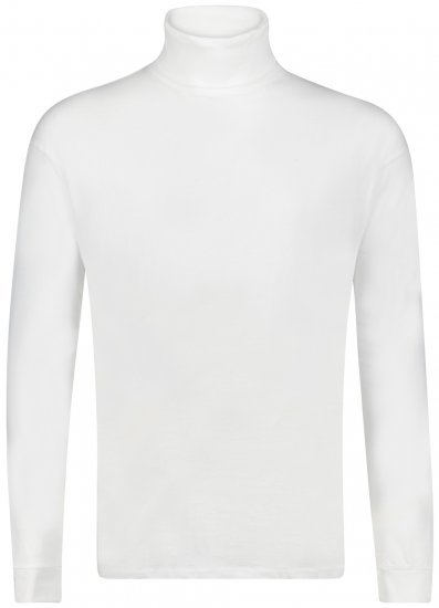 Adamo Fabio Comfort fit Turtleneck Long sleeve T-shirt White - T-paidat - Isot T-paidat 2XL – 14XL