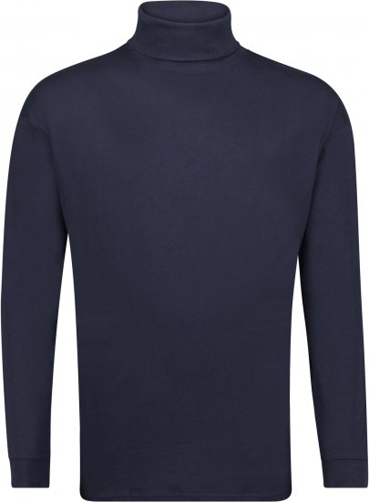 Adamo Fabio Comfort fit Turtleneck Long sleeve T-shirt Navy - T-paidat - Isot T-paidat 2XL – 14XL