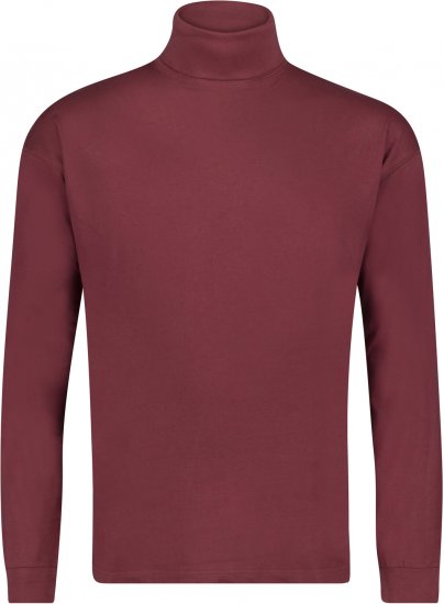 Adamo Fabio Comfort fit Turtleneck Long sleeve T-shirt Burgundy - T-paidat - Isot T-paidat 2XL – 14XL