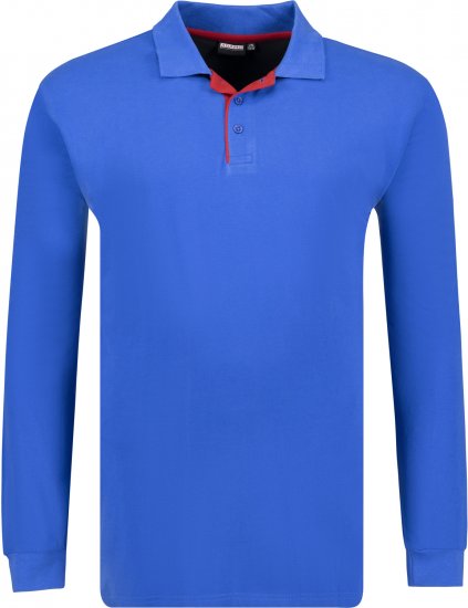 Adamo Peter Comfort fit Long sleeve Polo Blue - Pikeepaidat - Miesten isot pikeepaidat