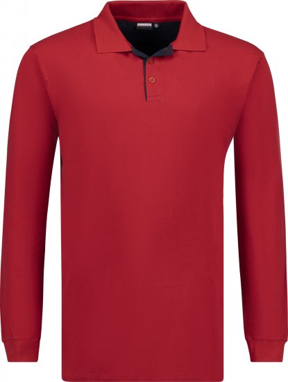 Adamo Peter Comfort fit Long sleeve Polo Red - Pikeepaidat - Miesten isot pikeet 2XL – 8XL
