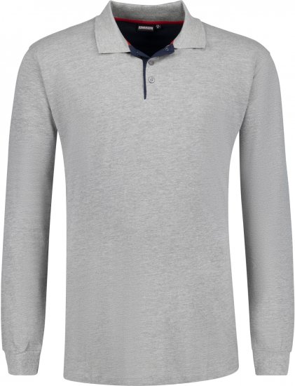 Adamo Peter Comfort fit Long sleeve Polo Grey - Pikeepaidat - Miesten isot pikeepaidat