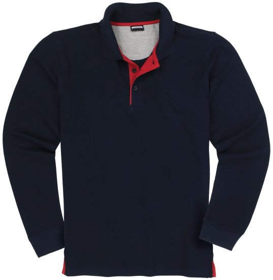 Adamo Peter Comfort fit Long sleeve Polo Navy - Pikeepaidat - Miesten isot pikeepaidat