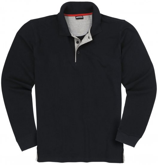 Adamo Peter Comfort fit Long sleeve Polo Black - Pikeepaidat - Miesten isot pikeepaidat