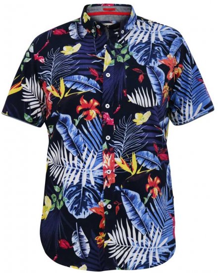 D555 TOBY Multi Colour Hawaiian AO Print Shirt - Kauluspaidat - Miesten isot kauluspaidat 2XL – 8XL
