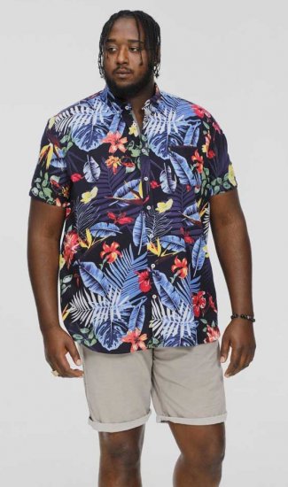 D555 TOBY Multi Colour Hawaiian AO Print Shirt - Kauluspaidat - Miesten isot kauluspaidat 2XL – 8XL