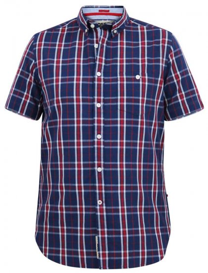 D555 ROYSTON S/S Shirt Navy - Kauluspaidat - Miesten isot kauluspaidat 2XL – 8XL