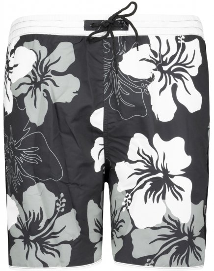 Adamo Elmar Printed Swimshorts Black - Alusvaatteet & uimavaatteet - Miesten Isot alusvaatteet 