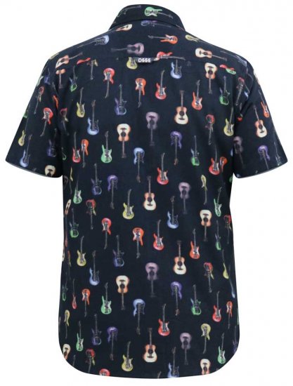 D555 BARRATT Guitar AO Printed Button Down Collar S/S Shirt - Kauluspaidat - Miesten isot kauluspaidat 2XL – 8XL