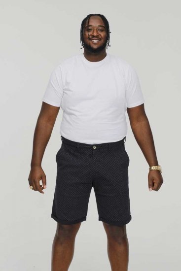 D555 DUDLEY AO Printed Stretch Chino Shorts Navy - Shortsit - Shortsit, isot koot – W40-W60