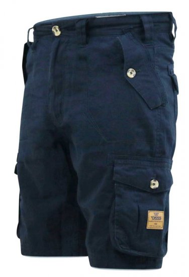 D555 RODNEY Cotton Cargo Shorts Navy - Shortsit - Shortsit, isot koot – W40-W60