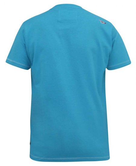 D555 AARON Surfers Paradise Printed Crew Neck T-Shirt Turquoise - T-paidat - Isot T-paidat 2XL – 14XL