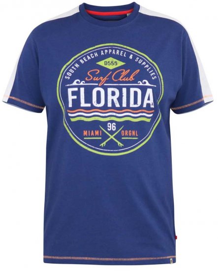 D555 CADMAN Florida Surf Club Printed Crew Neck T-Shirt - T-paidat - Isot T-paidat 2XL – 14XL