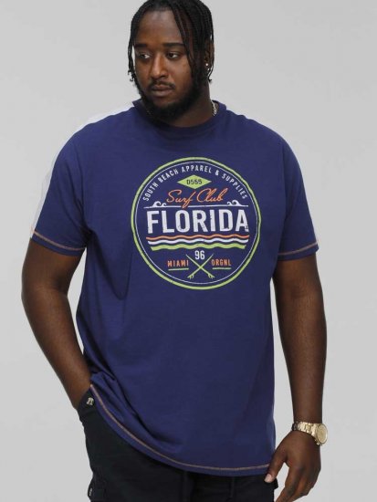 D555 CADMAN Florida Surf Club Printed Crew Neck T-Shirt - T-paidat - Isot T-paidat 2XL – 14XL