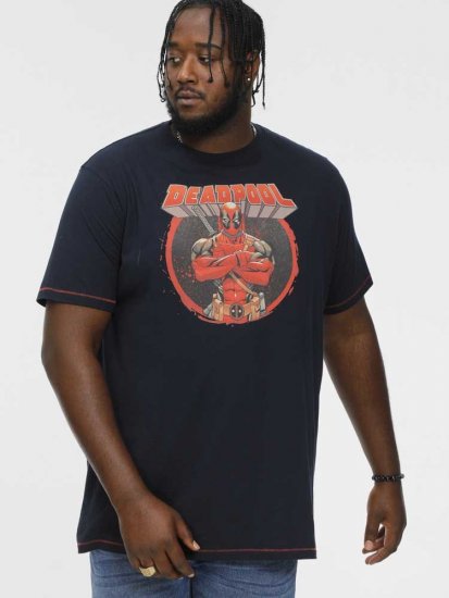 D555 WADE Official Deadpool Printed T-Shirt Dark Navy - T-paidat - Isot T-paidat 2XL – 14XL