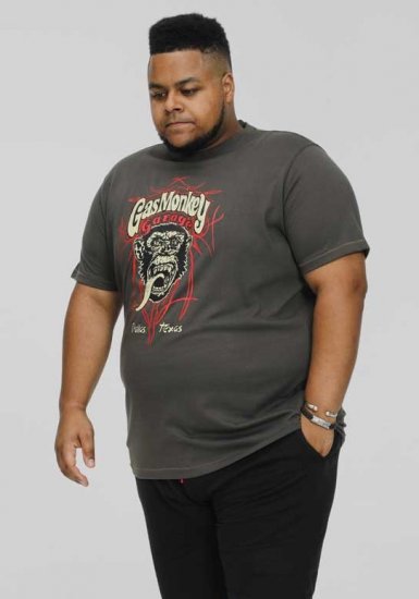 D555 DALLAS Official Gas Monkey Printed Crew Neck T-Shirt Khaki - T-paidat - Isot T-paidat 2XL – 14XL