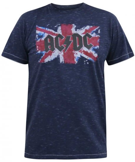 D555 DENNIS Official AC/DC Printed Crew Neck T-Shirt Navy Reno - T-paidat - Isot T-paidat 2XL – 14XL