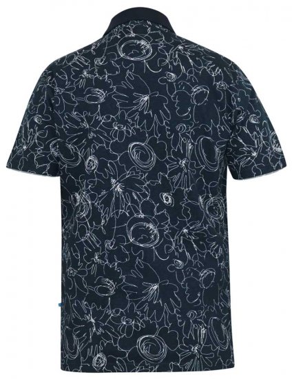 D555 ROLAND Printed Polo Shirt Navy - Pikeepaidat - Miesten isot pikeepaidat