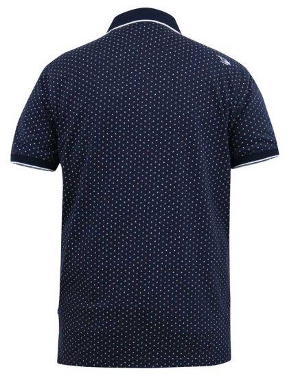 D555 DARWIN AO Printed Polo Shirt Navy - Pikeepaidat - Miesten isot pikeepaidat