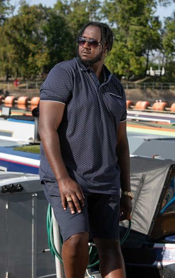 D555 DARWIN AO Printed Polo Shirt Navy - Pikeepaidat - Miesten isot pikeepaidat