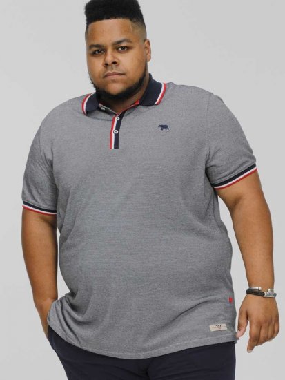 D555 BAYTON 2 Fine Stripe Jersey Polo Grey - Pikeepaidat - Miesten isot pikeepaidat