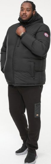 D555 DOMENIC Quilted Puffer Jacket With Half Micro Fleece Lining And Hood Black - Takit - Miesten Takit, isot koot – 2XL – 12XL